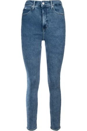 Calvin Klein Jeans, Dame, Blå, W28, Uld, Stilfulde Bukser