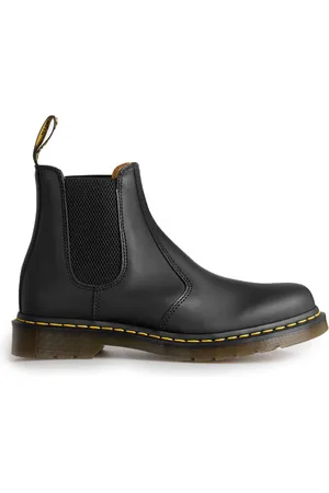Dr. Martens Sko, Herre, Sort, 44 EU, 2976 Yellow Stitch Smooth Leather Chelsea Støvler