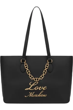 Moschino Taske, Dame, Sort, ONE SIZE, Uld, Trendy Hjerte Kæde Shopper Taske