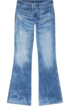Diesel Jeans, Dame, Blå, W28, Bomuld, D-Hush Flared Jeans