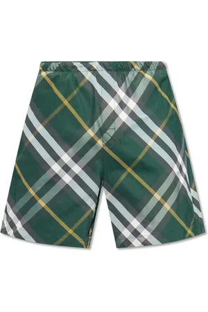 Burberry Badetøj, Herre, Grøn, S, Polyester, Check Badeshorts