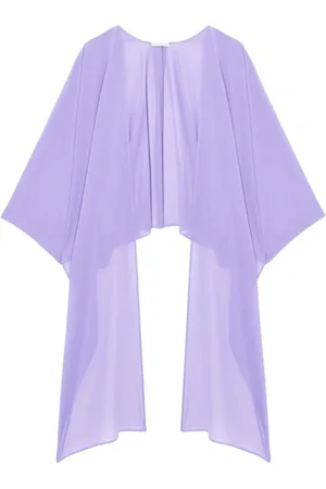 Patrizia Pepe Jakke, Dame, Lilla, ONE SIZE, Uld, Georgette Fly Detail Lilla Tørklæde