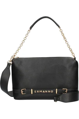 ERMANNO SCERVINO Taske, Dame, Sort, ONE SIZE, Uld, Sort Hobo Skuldertaske med Lynlås