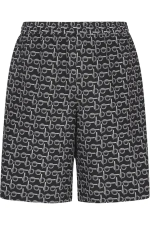 Burberry Shorts, Herre, Sort, M, Satin, Silk Logo Print Shorts