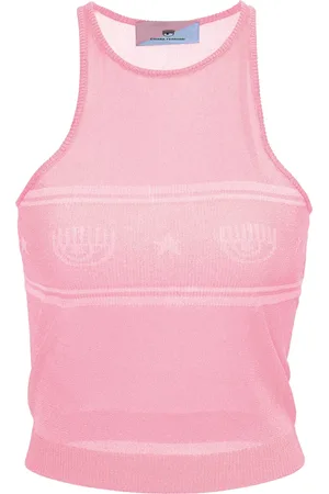 Chiara Ferragni Top, Dame, Lyserød, XS, Uld, Stilfuld Ærmeløs Top