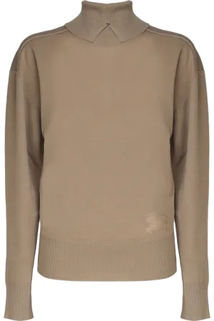 Burberry Strik, Dame, Brun, XS, Uld, Uld Turtleneck Sweater