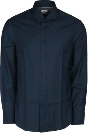 Brunello Cucinelli Skjorte, Herre, Blå, 2XL, Uld, Stilfulde skjorter til mænd og kvinder