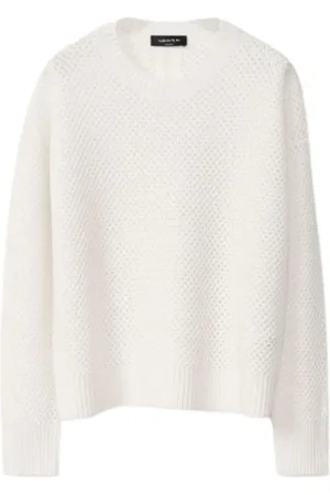 Fabiana Filippi Strik, Dame, Hvid, S, Uld, Smørfarvet Platinum Garn Jumper