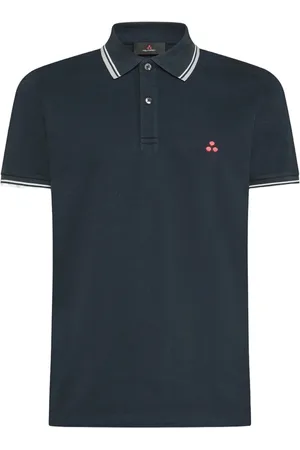 Peuterey Top, Herre, Blå, L, Bomuld, Blå Polo Skjorte med Broderet Logo