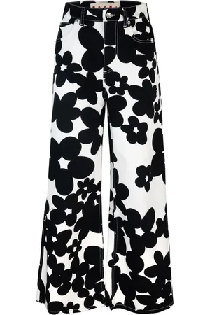 Marni Bukser, Dame, Flerfarvet, XS, Bomuld, Blomstret bomuldsbukser