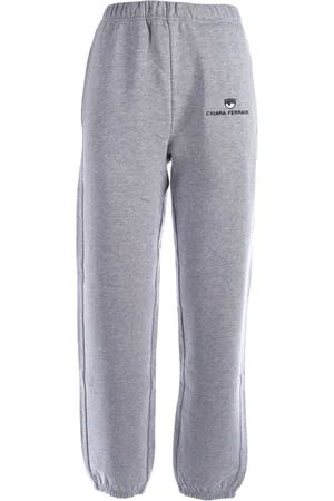 Chiara Ferragni Bukser, Dame, Grå, XS, Bomuld, Sweatpants med Basic Logo