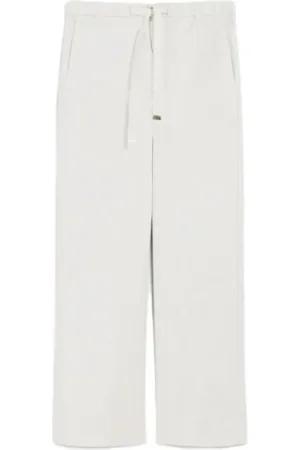 Max Mara Bukser, Dame, Hvid, XS, Linned, Linnedbukser
