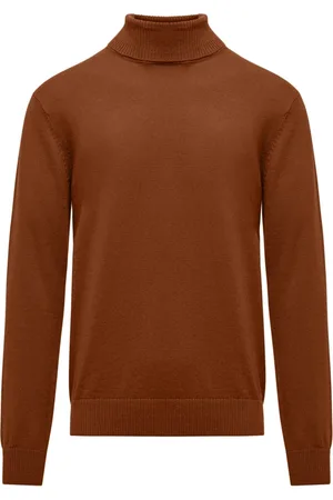 Bomboogie Strik, Herre, Brun, L, Uld, Blød Turtleneck Sweater