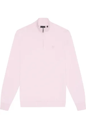 Lyle & Scott Sweathshirts & Hoodies, Herre, Lyserød, M, Bomuld, Tonal Eagle Quarter Zip Sweat
