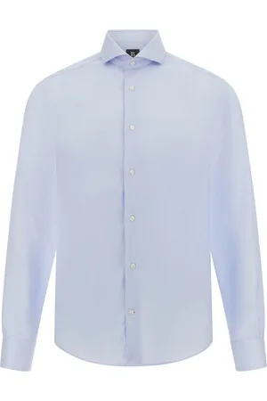 Boggi Milano Skjorte, Herre, Blå, 2XL, Bomuld, Slim Fit Bomuldsskjorte