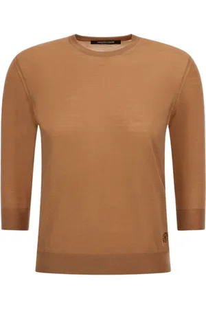 Roberto Cavalli Strik, Dame, Brun, M, Brun Kortærmet Sweater Kvindelig Italien