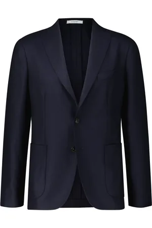 Boglioli Jakke, Herre, Blå, XL, Uld, Klassisk uldblazer