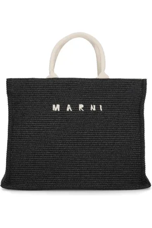 Marni Taske, Dame, Sort, ONE SIZE, Bomuld, Bomuld Shoppingtaske med Hanke
