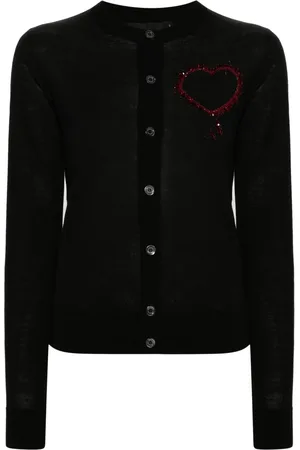Dsquared2 Strik, Dame, Sort, M, Uld, Pullover Cardigan
