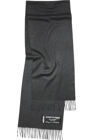 Acne Studios Tilbehør, Herre, Grå, ONE SIZE, Cashmere, Frynse Cashmere Tørklæde