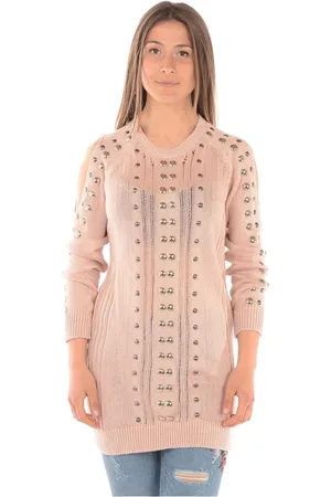 Liu Jo Strik, Dame, Lyserød, M, Uld, Stilfuld strikket pullover sweater