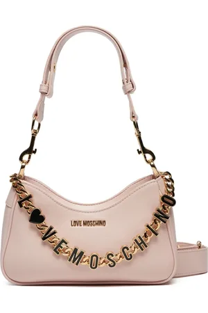 Moschino Taske, Dame, Lyserød, ONE SIZE, Uld, Elegante Tasker med Logo Detaljer