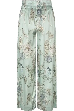 Dea Kudibal Bukser, Dame, Flerfarvet, XS, Blomstret Wide Leg Silkebukser