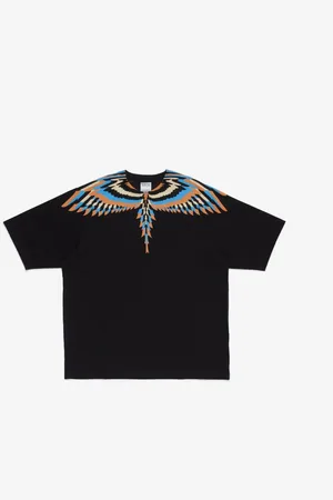 MARCELO BURLON Top, Herre, Sort, S, Optical Wings Oversized Tee