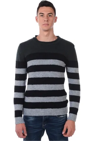 D.A. Daniele Alessandrini Strik, Herre, Grå, S, Uld, Meridian Sweater Pullover