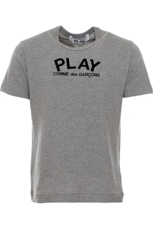 Comme des Garçons Top, Herre, Grå, XL, Bomuld, Logo Print Slim-Fit T-Shirt
