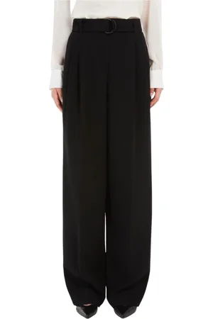 Max Mara Bukser, Dame, Sort, 2XS, Polyester, Fluid Cady Bukser med Dobbelte Læg