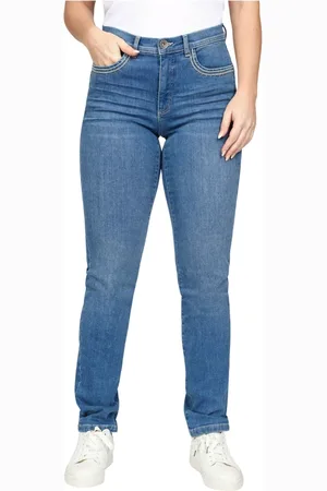 2-Biz Jeans, Dame, Blå, S, Uld, Stilfulde denim jeans med broderede detaljer