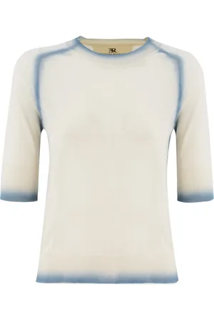 ERMANNO SCERVINO Strik, Dame, Hvid, M, Bomuld, Klassisk, raffineret sweater med kontrasterende nuancer