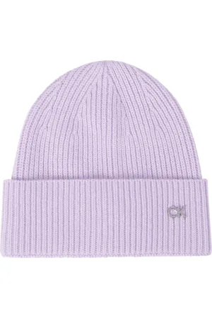 Calvin Klein Tilbehør, Dame, Lilla, ONE SIZE, Uld, Re-Lock Mix Beanie