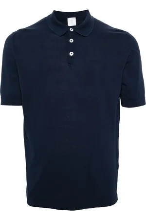 ELEVENTY Top, Herre, Blå, 2XL, Bomuld, Bomuldsstrikket Poloskjorte