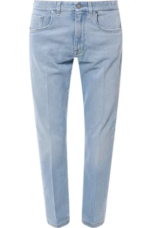 Fendi Jeans, Herre, Blå, W31, Bomuld, Cotton Jeans med Lateralt FF-print