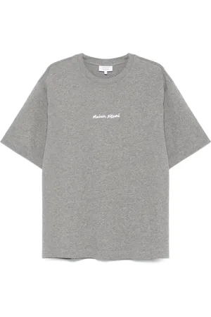 Maison Kitsuné Top, Herre, Grå, L, Bomuld, Handwriting Oversize Tee