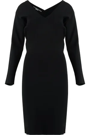 Stella McCartney Kjole, Dame, Sort, M, Polyester, Ribstrikket Viscose Kjole