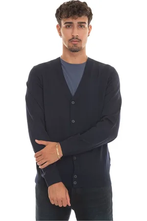 HUGO BOSS Strik, Herre, Blå, 3XL, Uld, Buttoned Cardigan