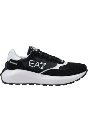 EA7 Sko, Herre, Sort, 43 1/2 EU, Læder, Lace-Up Sneakers