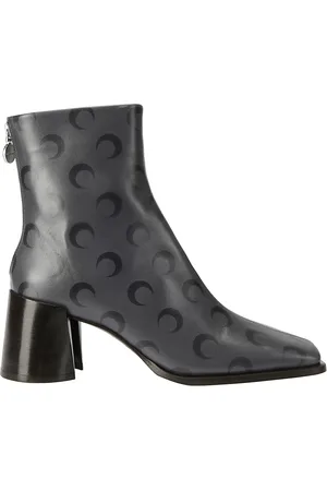 Marine Serre Sko, Dame, Grå, 40 EU, Læder, Moon Airbrushed Leather MS Block High Boot
