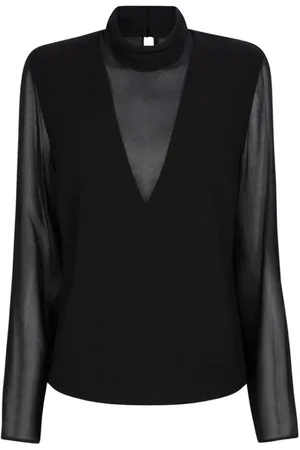 Dante 6 Bluser & Skjorter, Dame, Sort, XS, Uld, Transparent bluse med forførende effekt