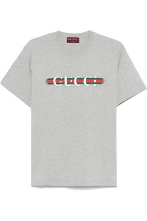 Gucci Top, Dame, Grå, M, Grå Crew Neck T-shirts og Polos