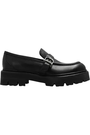 Dsquared2 Sko, Dame, Sort, 37 EU, Læder, Sort læder loafers med metalspænde