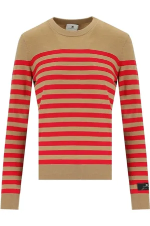 Elisabetta Franchi Strik, Dame, Flerfarvet, M, Uld, Stribet uldsweater
