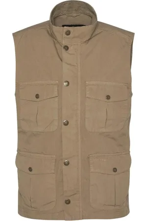 Barbour Jakke, Herre, , 2XL, Bomuld, Bomuldsgilet med knapper og lynlås