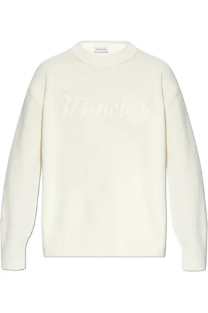 Moncler Sweathshirts & Hoodies, Dame, , L, Uld, Sweater med broderet logo