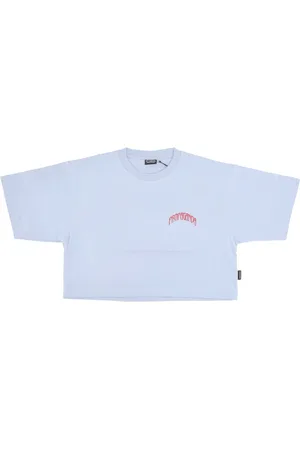 Propaganda Top, Dame, Blå, XS, Bomuld, Triangle Bengal Crop Top Tee