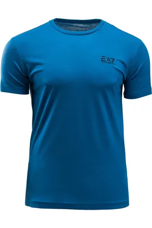 EA7 Top, Herre, Blå, M, Bomuld, T-shirt Regular Fit