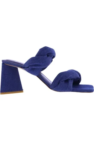 Nubikk Sko, Dame, Blå, 40 EU, Læder, Triangle Twist Hælede Mules